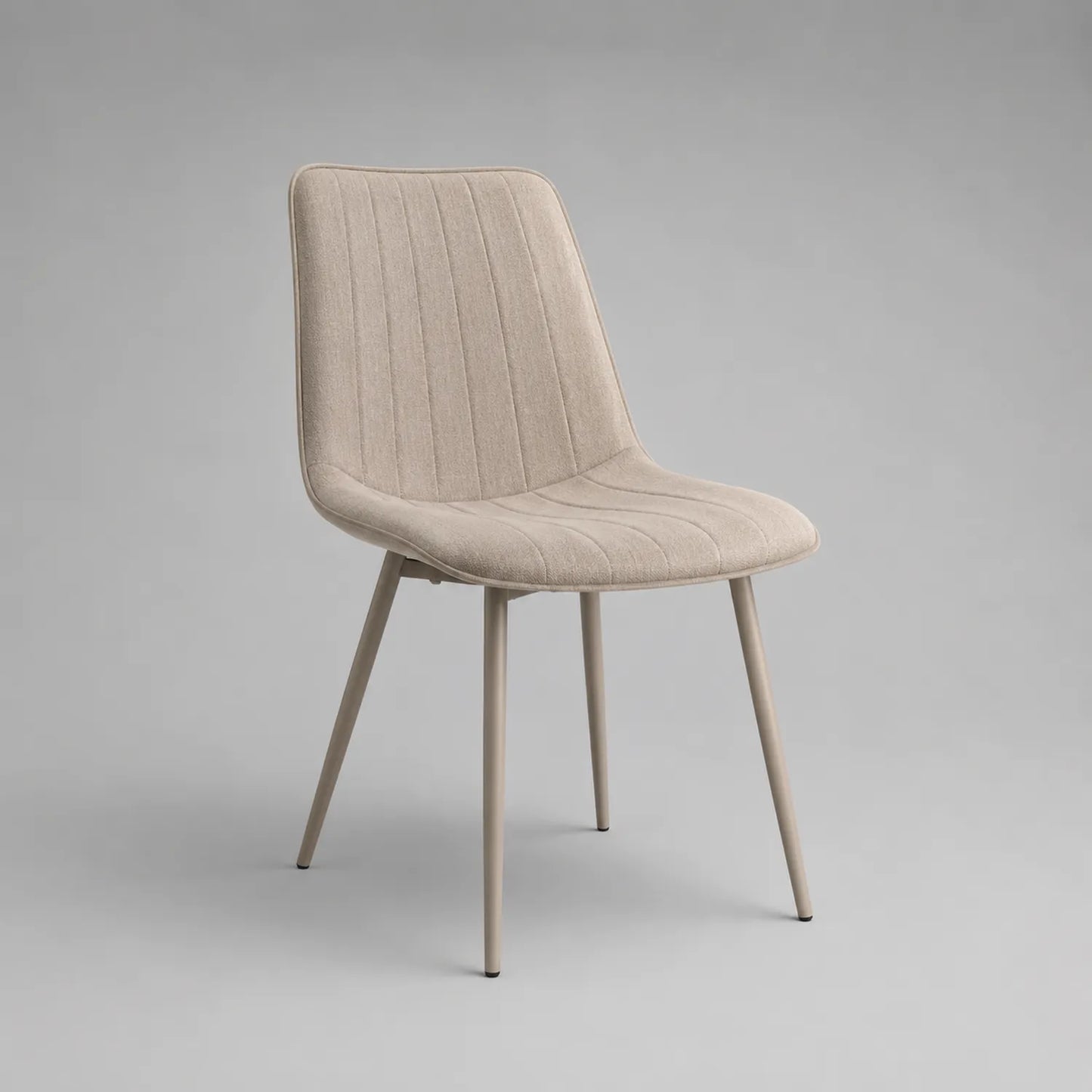 Stoff Esszimmerstuhl mit Metallbeinen Beige
