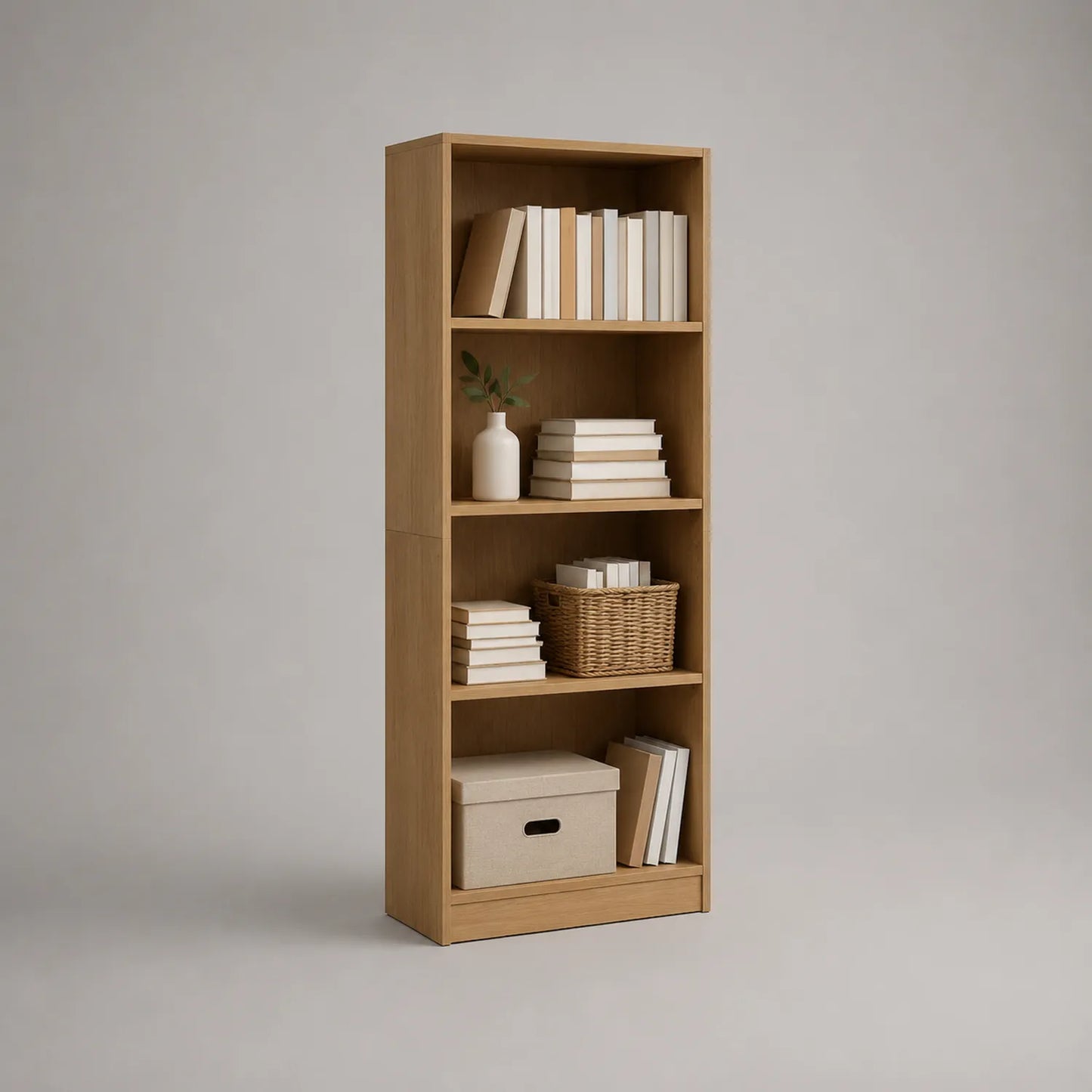 Bücherregal Eichenholz 180 cm Höhe 4 Fächer