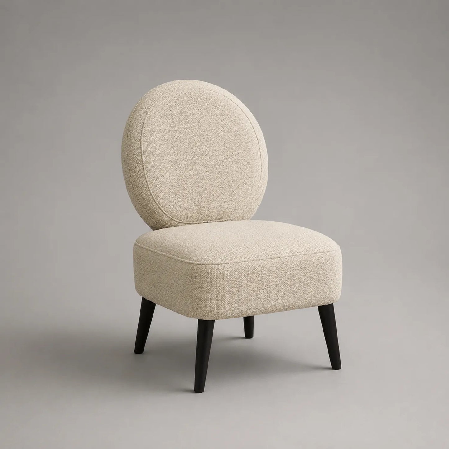Stoffsessel Beige mit Holzfüßen