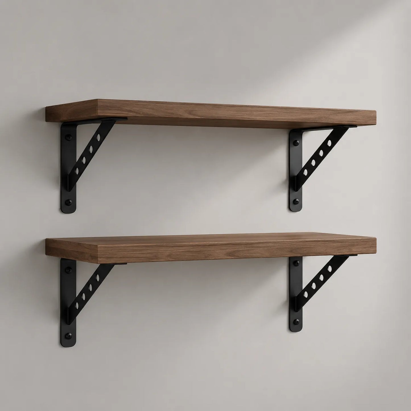 Wandregal-Set aus Holz und Metall, 60x20x2 cm