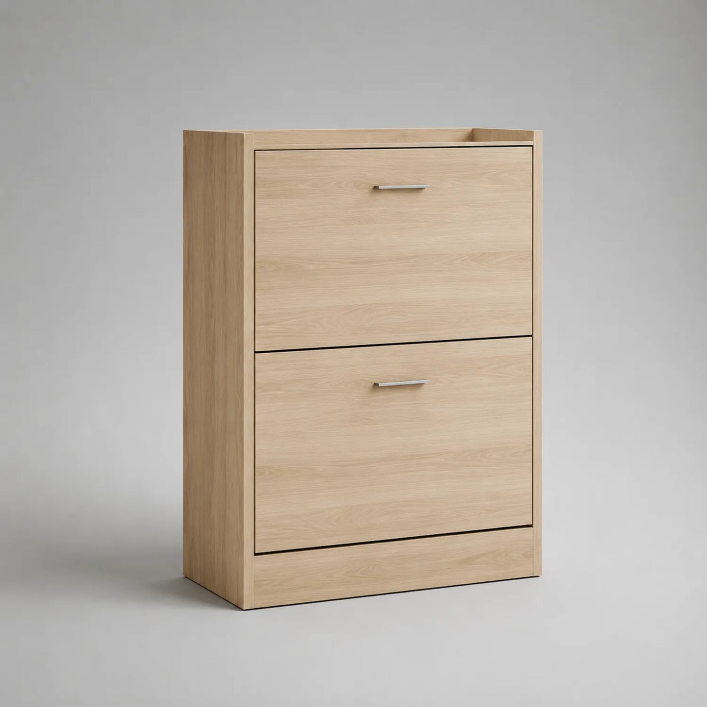 Schuhschrank aus MDF mit Holzfurnier und 2 Klappen 80x60x24cm