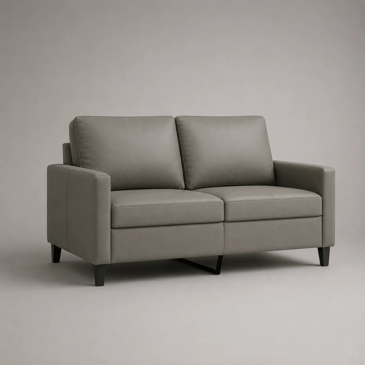 2-Sitzer Sofa Kunstleder Grau 150x85x90cm