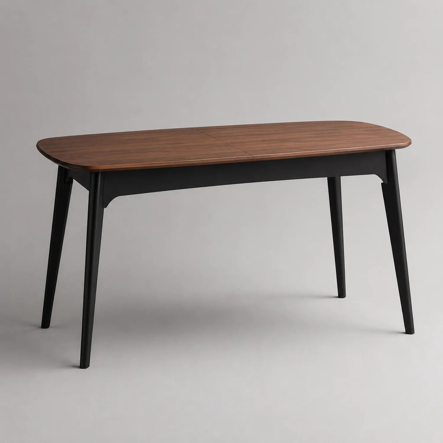 Esstisch Holzfurnier Metall 160x90x75 cm Nussbaum/Schwarz