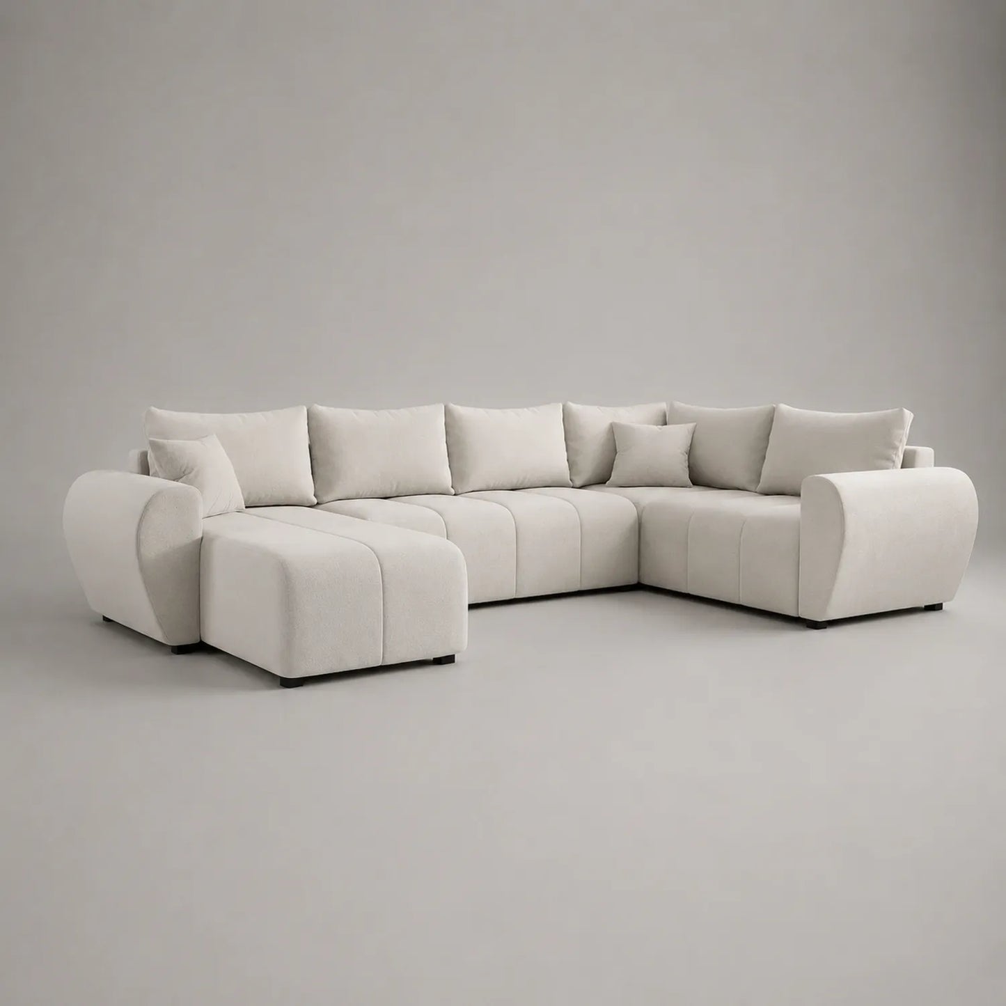 Ecksofa Set Stoff Beige 300x220x80 cm