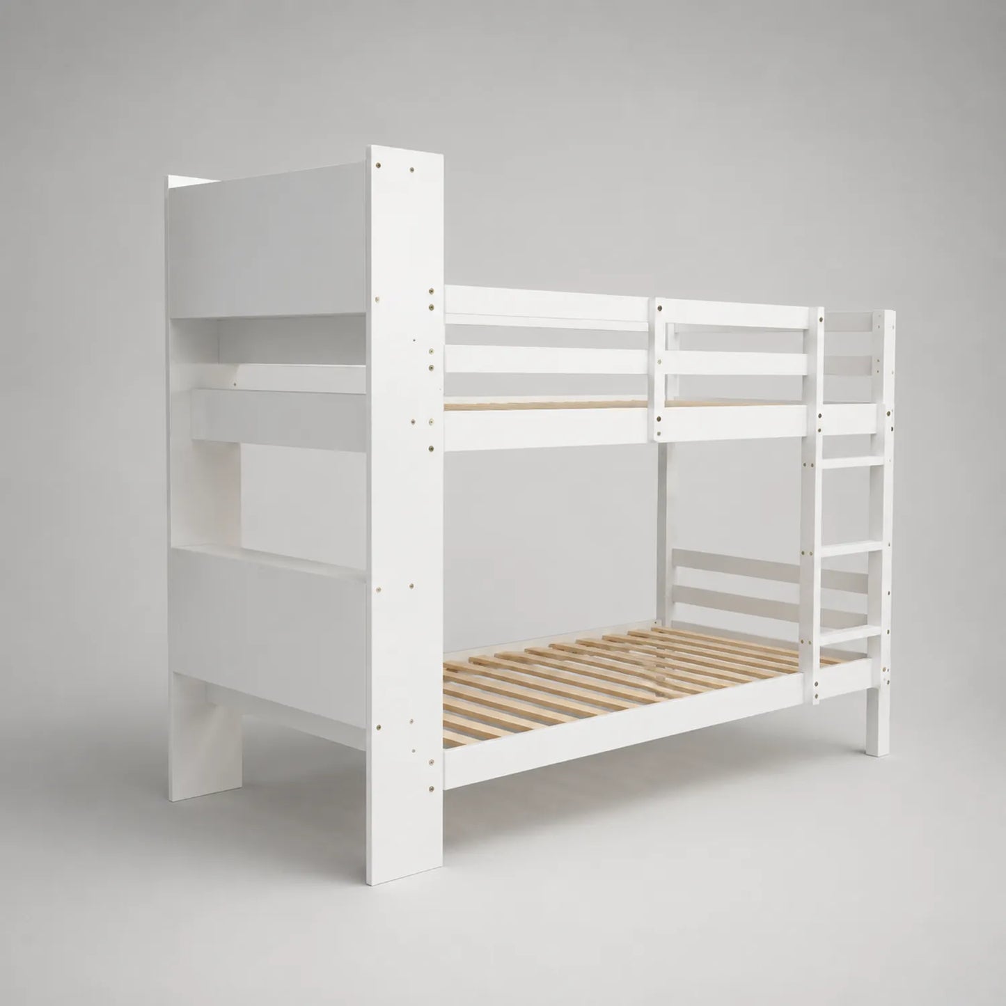 Etagenbett 90x200 cm Weiß MDF und Kiefernholz
