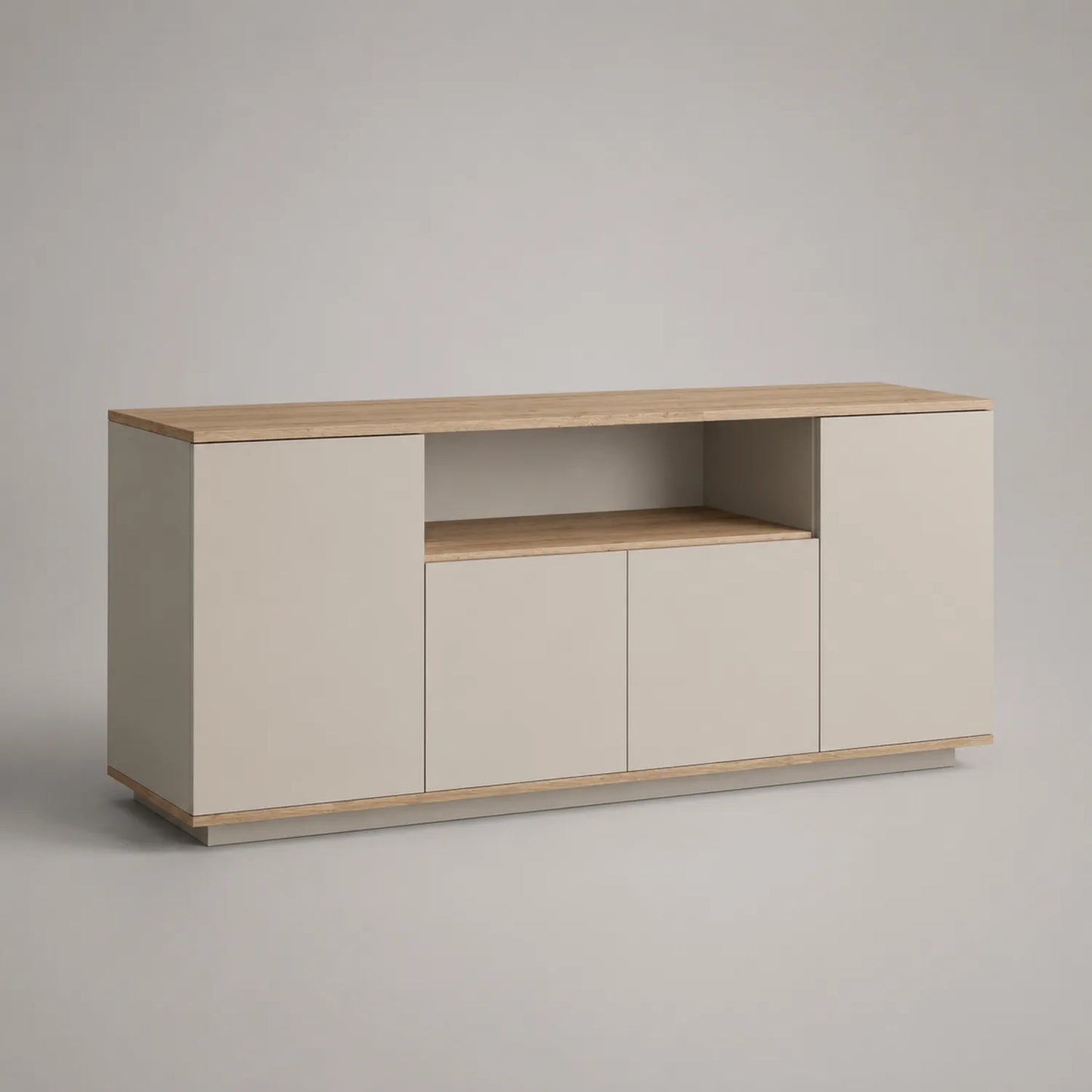 Sideboard Holzfurnier Beige MDF 150x40x80cm