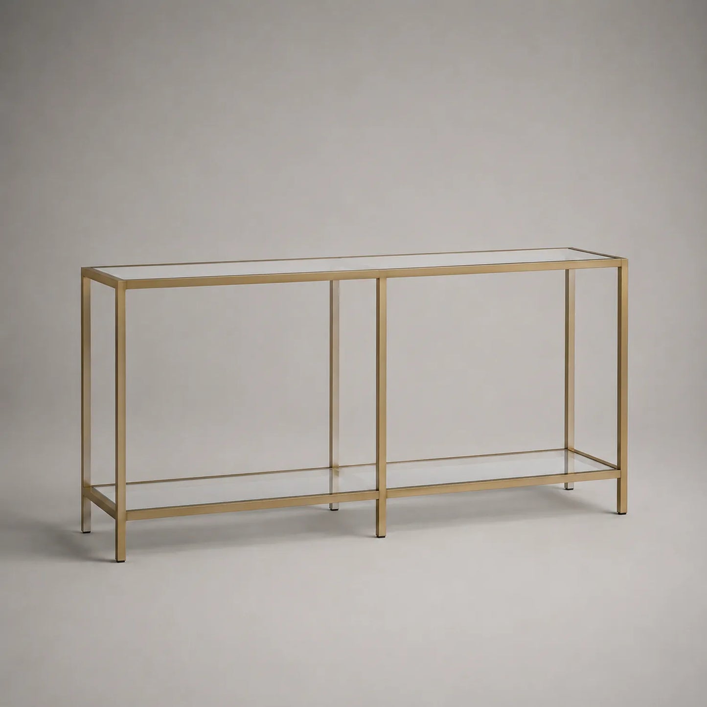 Konsole aus Edelstahl mit Glasplatte Gold 120x30x80 cm