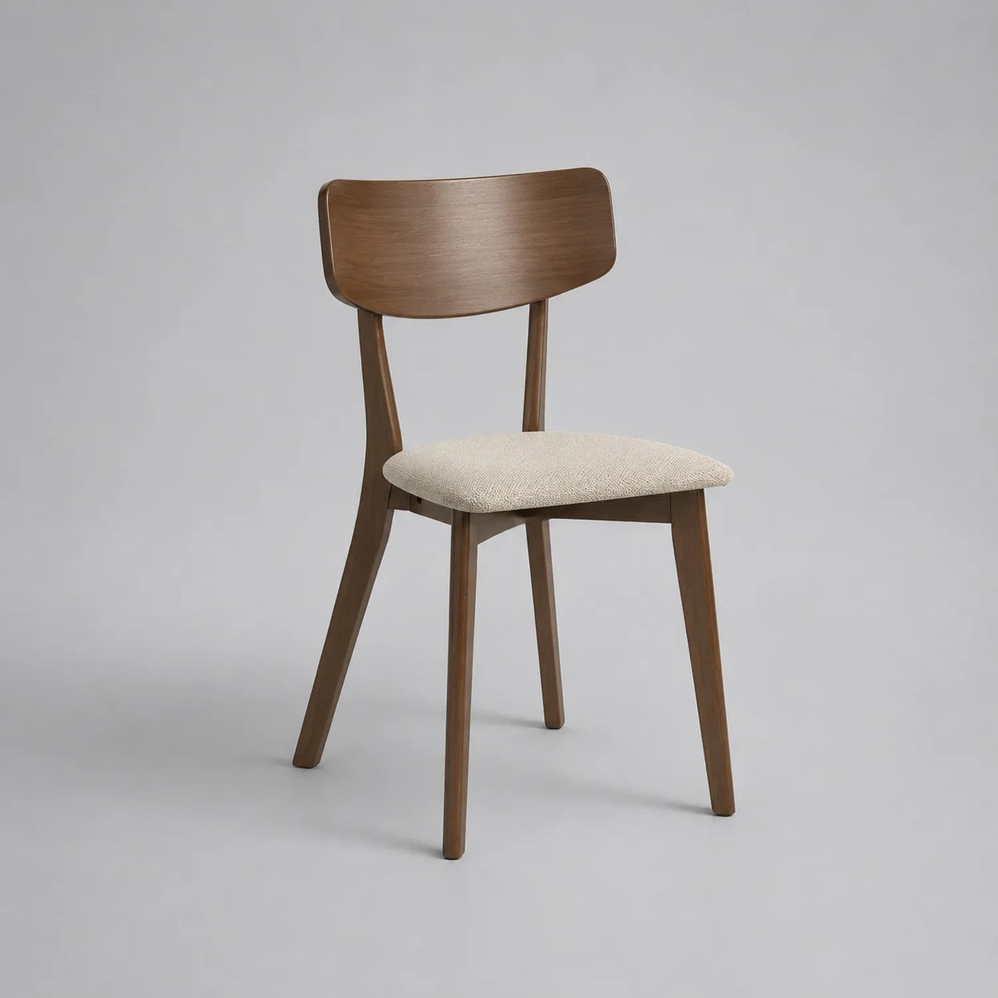 Esszimmerstuhl aus Holz mit Polyestergewebe Beige