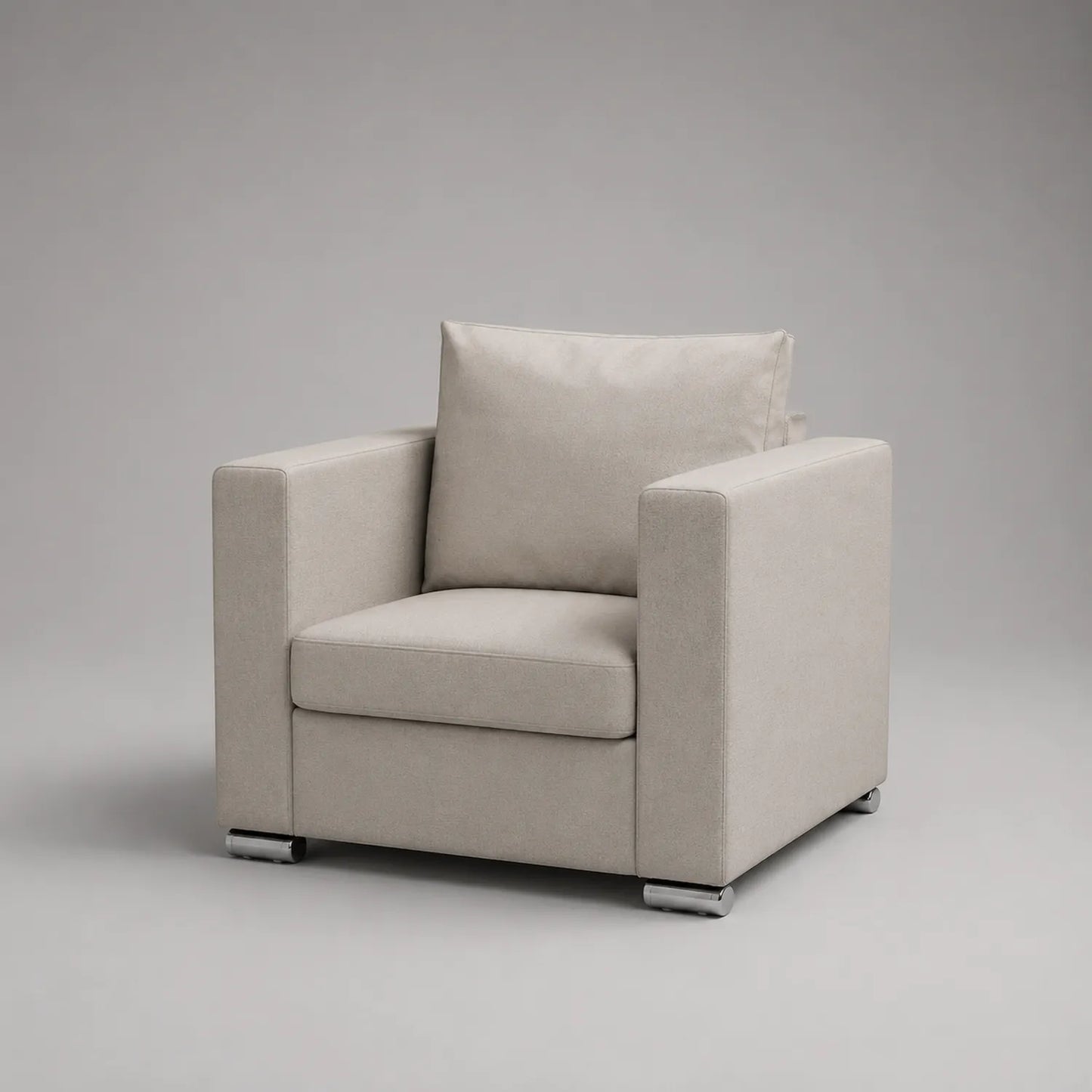Sessel Stoff Beige Metallbeine 90x85x75cm