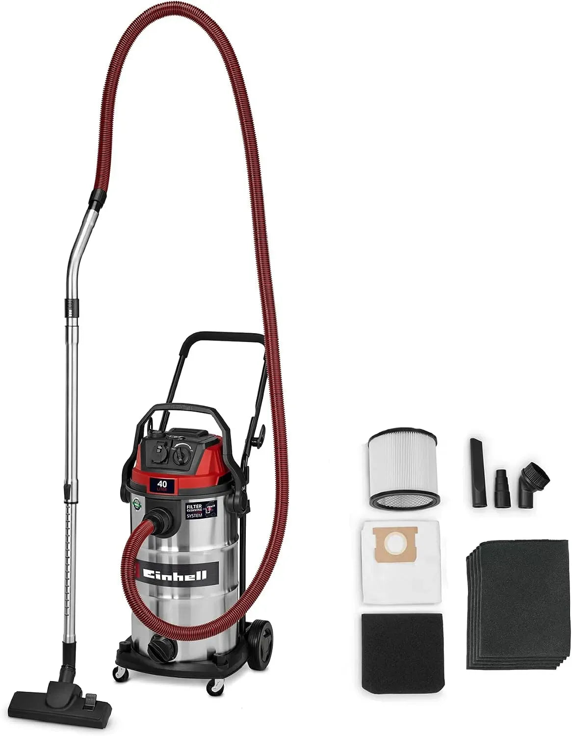 Einhell VC 4090 Gerätezubehör, 40 L, 1150 W, 225 mbar Saugleistung, Nass-Trockensauger TE- SACL, HEPA-Filter