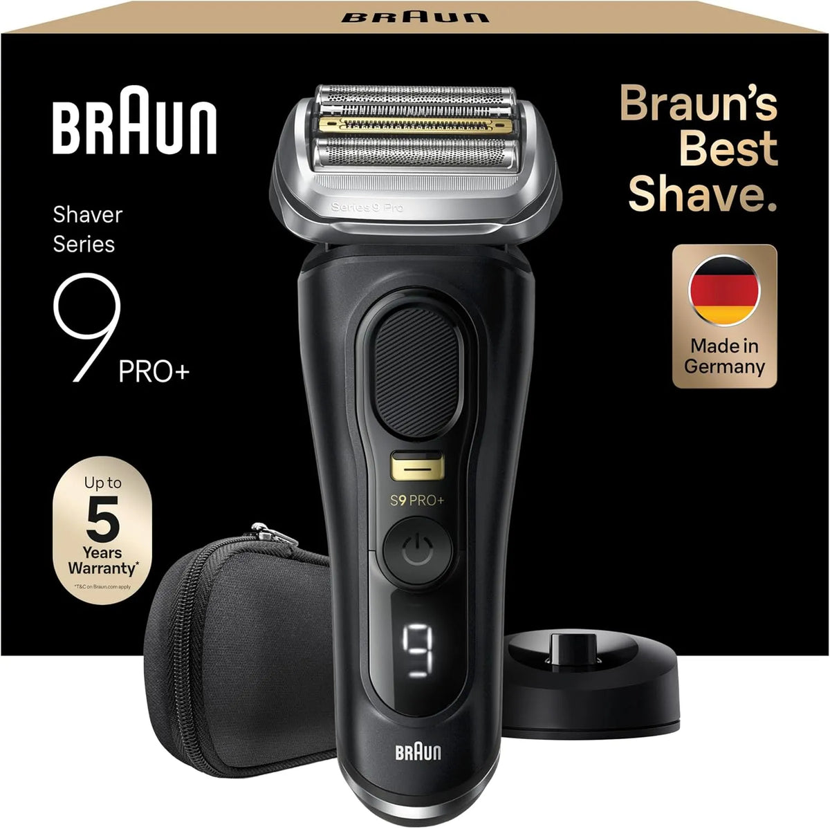 Braun Series 9 9510s Langhaarschneider, Rasierapparat, Ladestation, Rasierer, Akku, kabellos, Schwarz