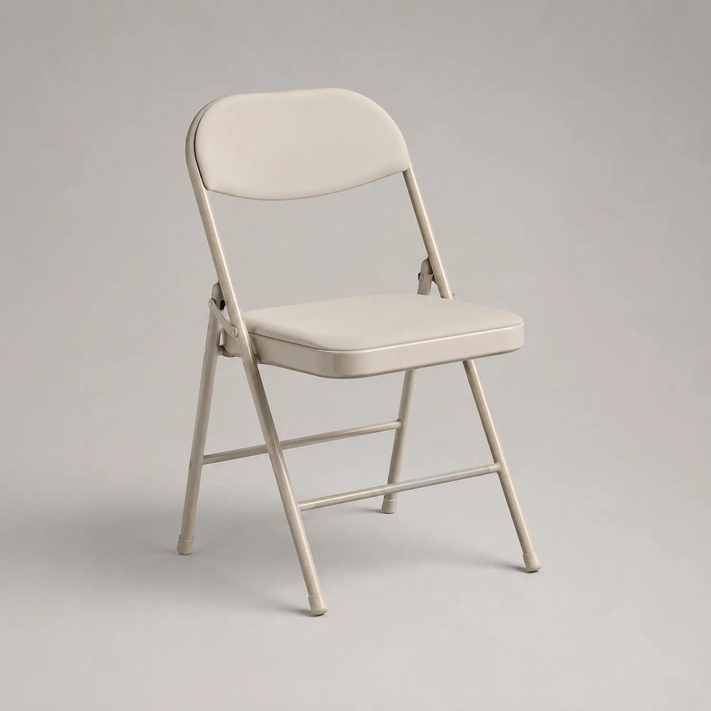 Klappstuhl Metallrahmen Beige Kunstleder