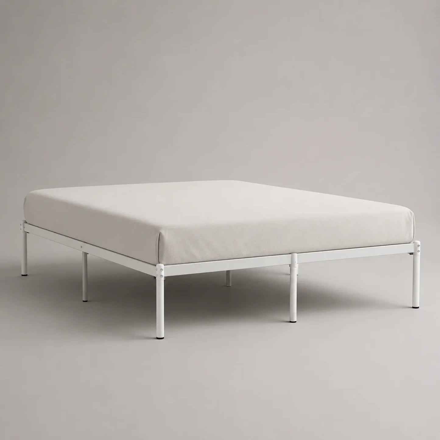 Metallbett mit Polyurethan-Matratze 200x160 cm Weiß