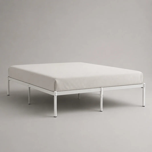 Metallbett mit Polyurethan-Matratze 200x160 cm Weiß