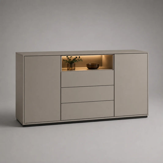 Sideboard MDF Beige mit LED-Beleuchtung 180x45x80cm
