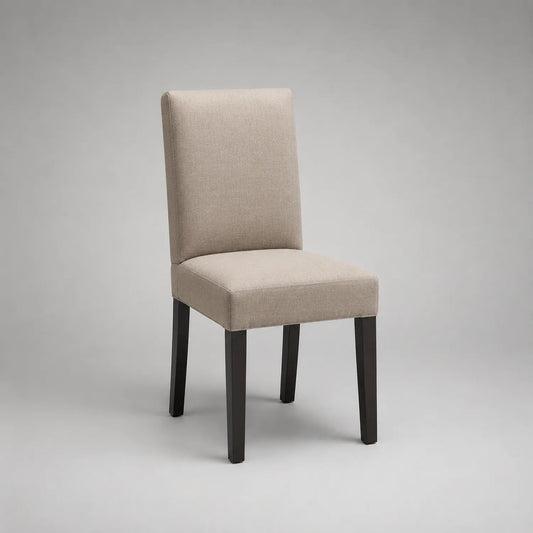 Stoffstuhl Polyester Beige mit Holzbeinen