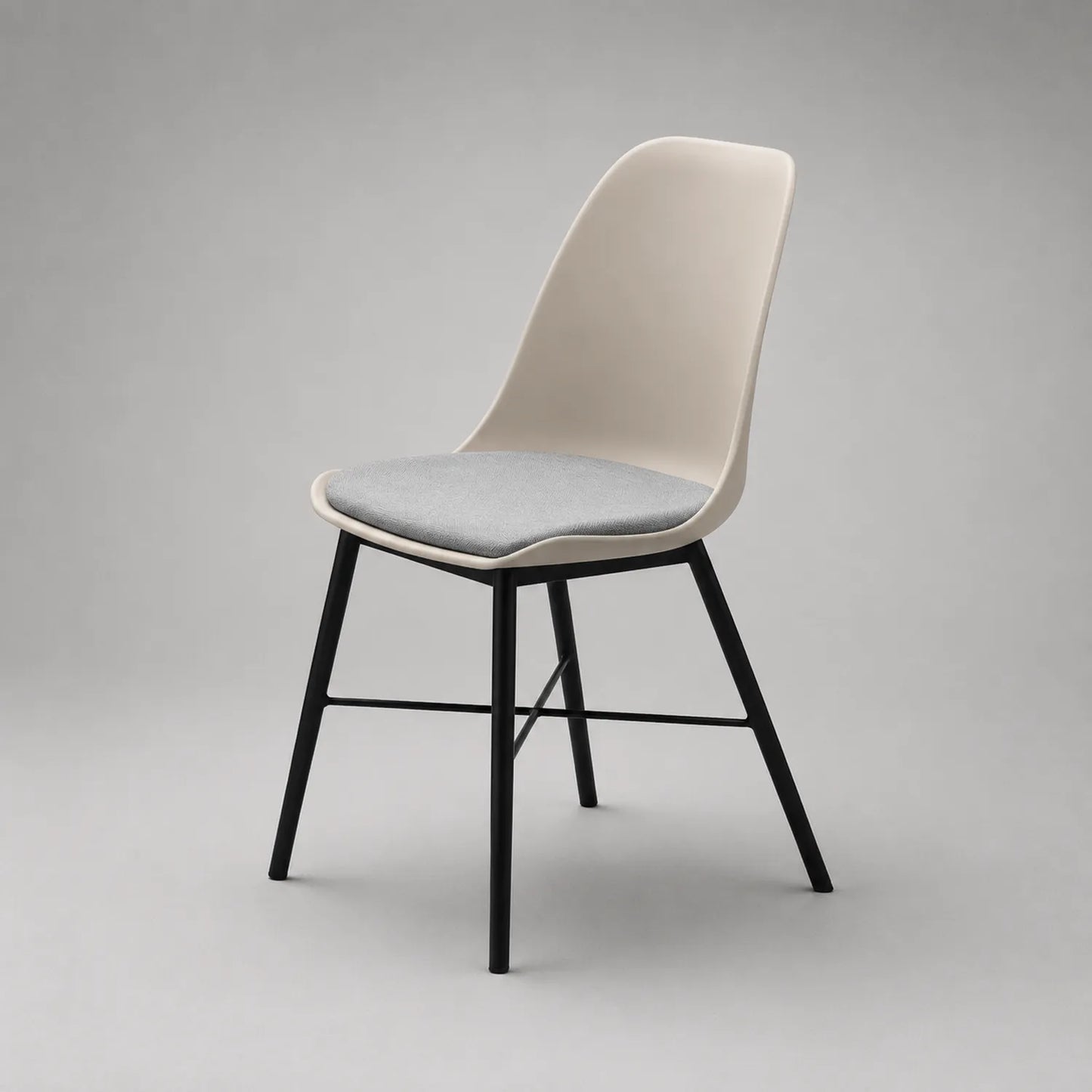 Esszimmerstuhl Polypropylen mit Polstersitz Beige/Schwarz