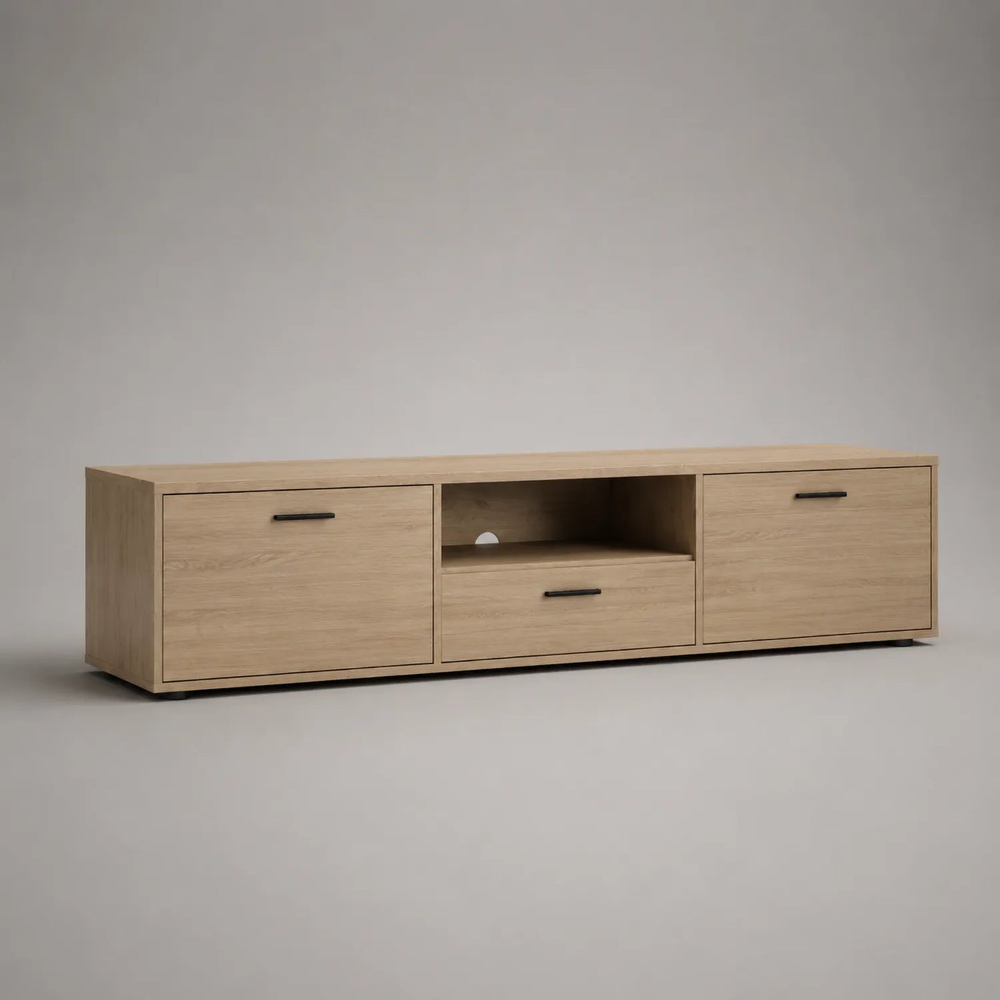 TV-Schrank Eichenfurnier mit Schubladen und Türen 180x45x35cm
