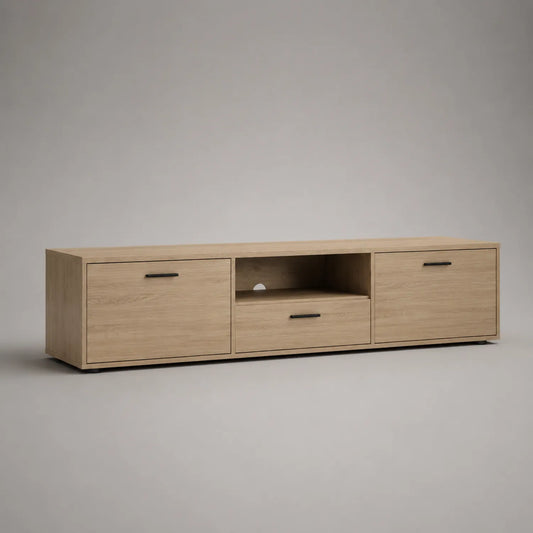 TV-Schrank Eichenfurnier mit Schubladen und Türen 180x45x35cm