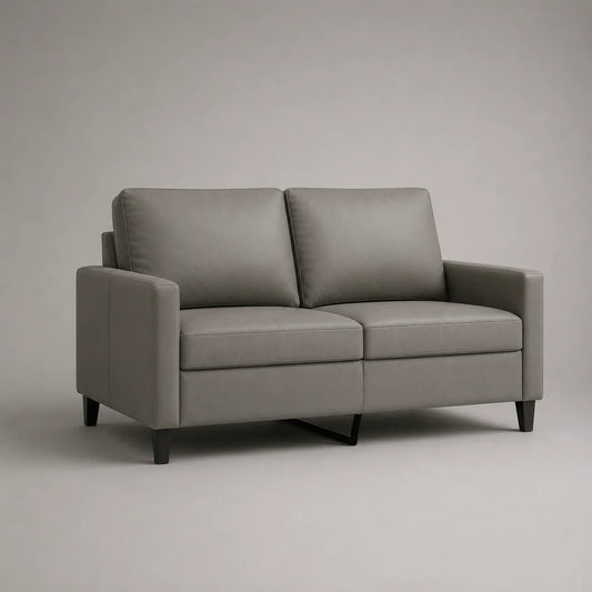 2-Sitzer Sofa Kunstleder Grau 150x85x90cm