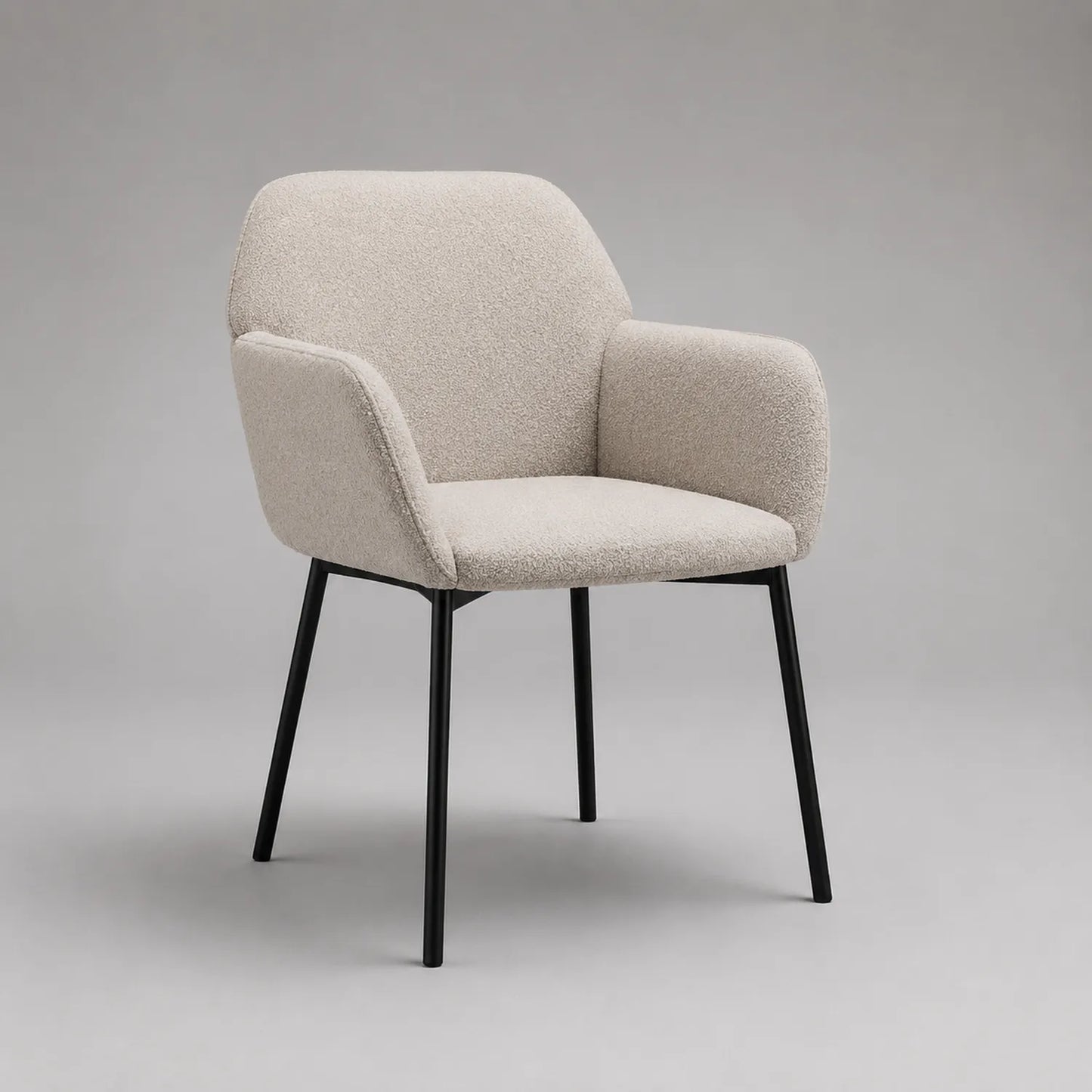 Stoffarmlehnstuhl Beige mit Metallbeinen