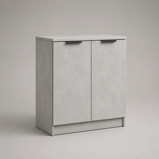 Zweitüriges Sideboard Holzspanplatte Betonoptik Grau 80x40x85 cm
