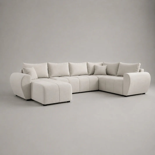 Ecksofa Set Stoff Beige 300x220x80 cm