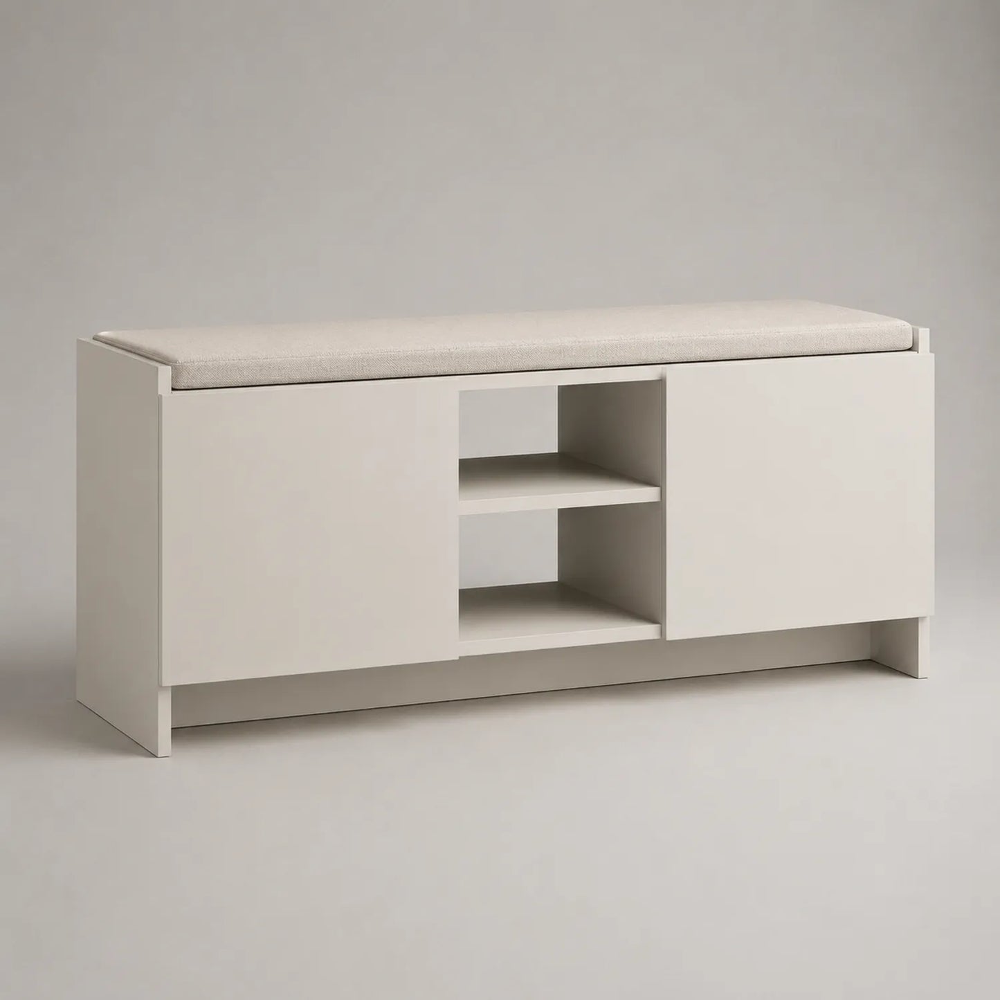 Weiße Schuhbank mit MDF und Polyesterpolsterung 120x40x45 cm