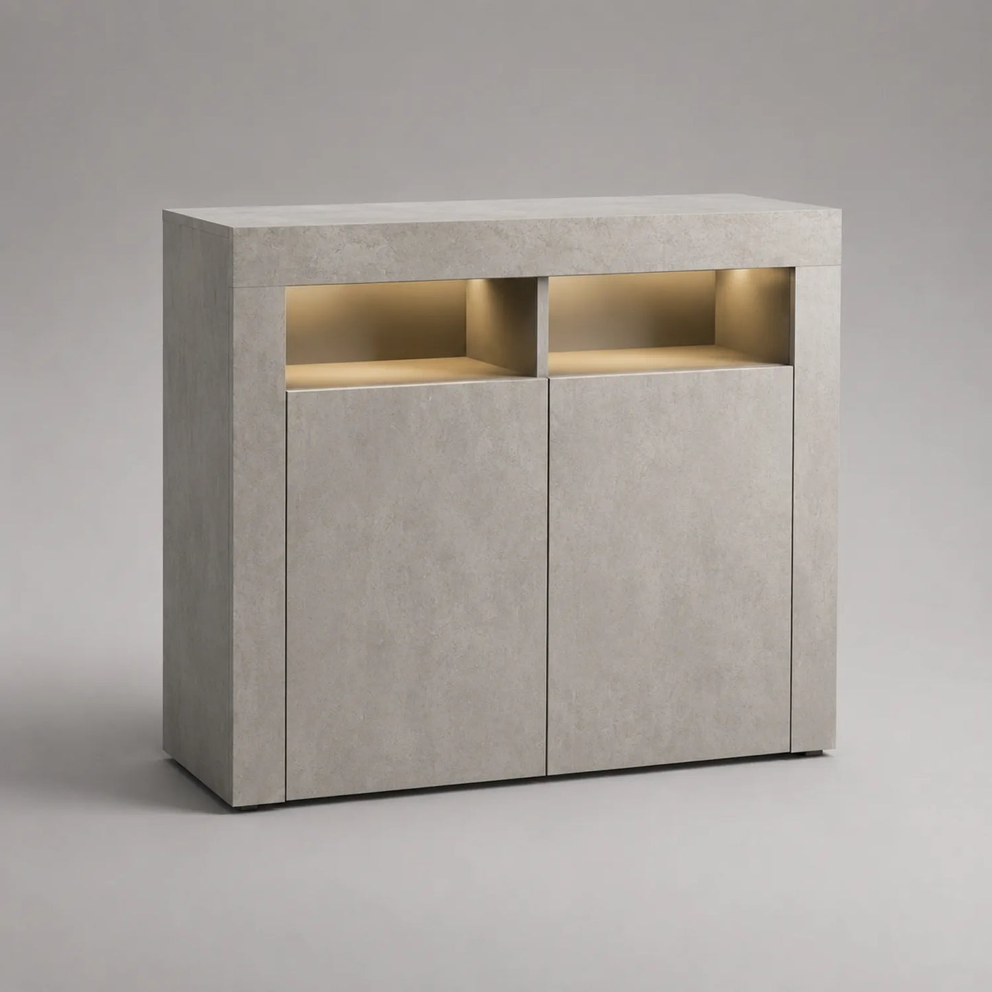 Sideboard aus MDF mit LED in Betonoptik Grau
