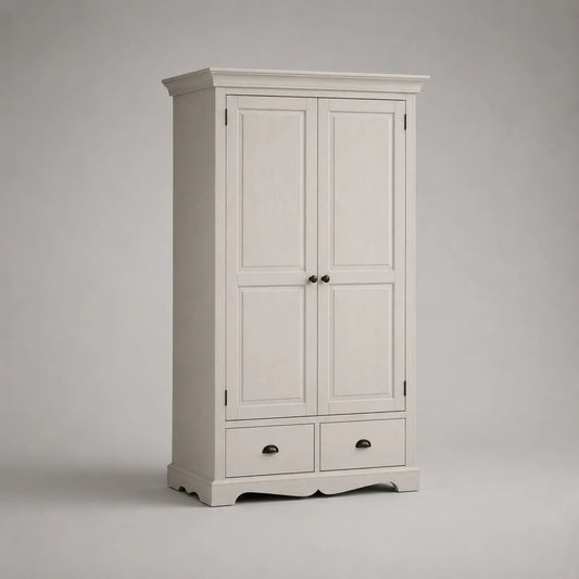 Massivholz Kleiderschrank mit Doppeltüren und Schubladen 200x100x50cm