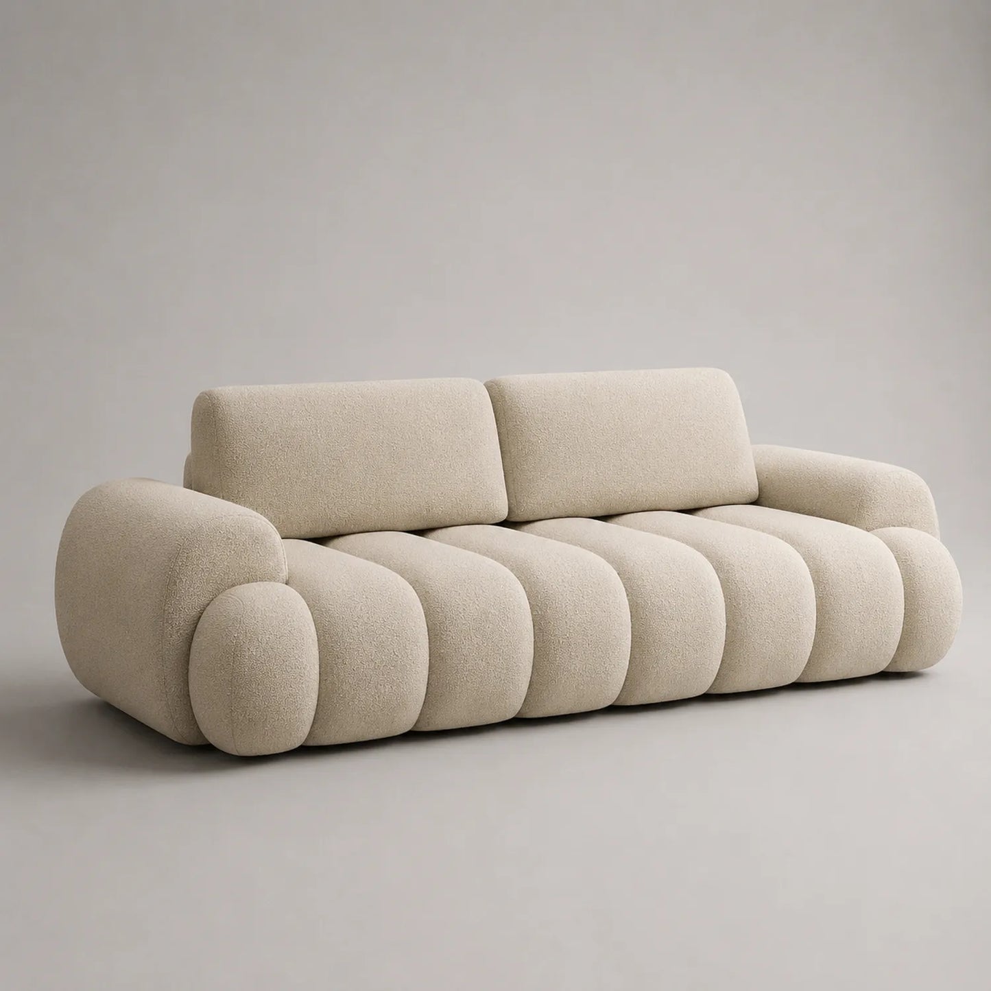 3-Sitzer Sofa Bouclé Stoff Beige