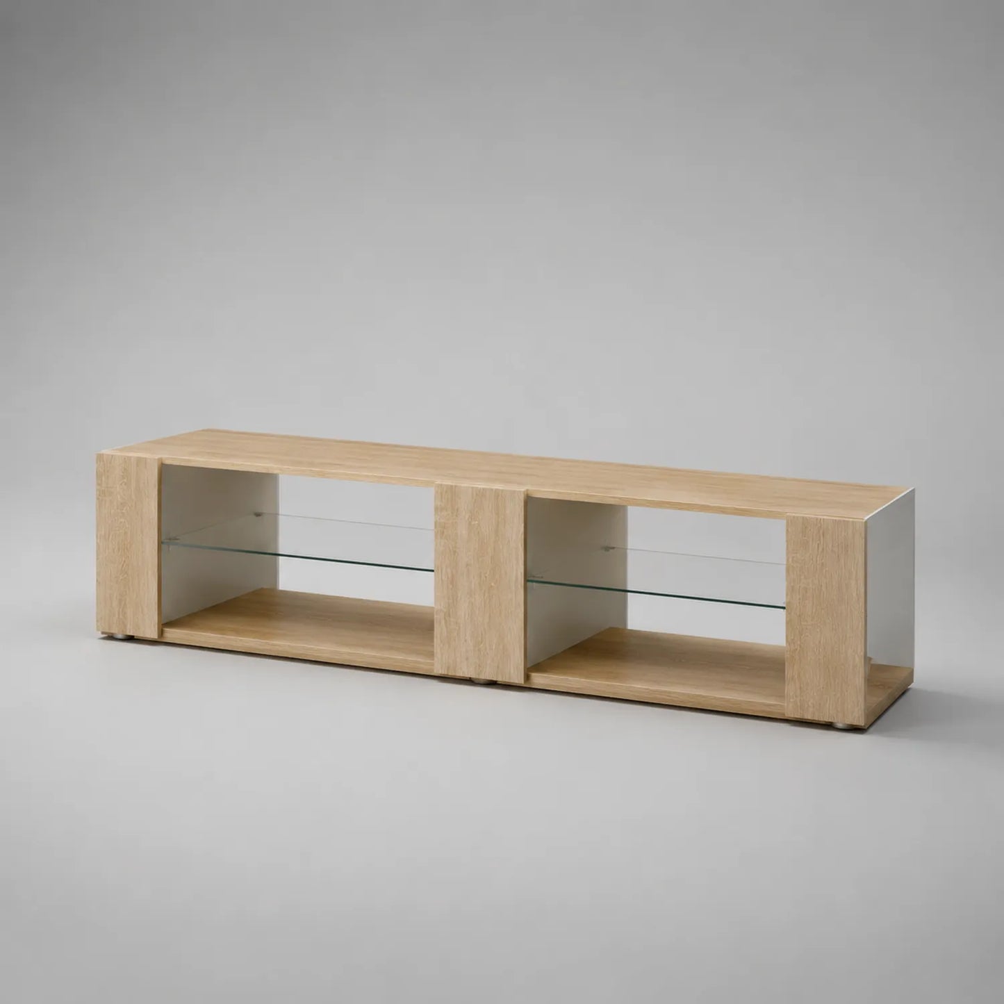 TV-Bank Holzwerkstoff mit Glas 150cm