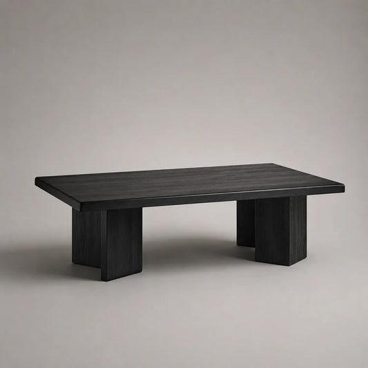 Rechteckiger Couchtisch aus Holz, schwarz