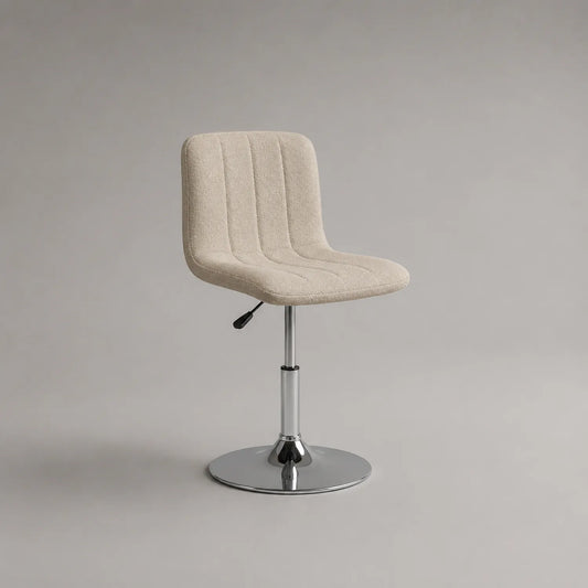 Höhenverstellbarer Stuhl aus Stoff und Metall in Beige