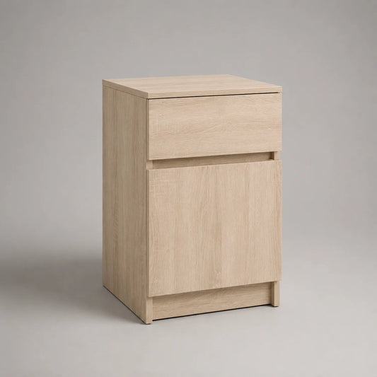 Holz Nachttisch mit Schublade und Tür 40x30x50 cm