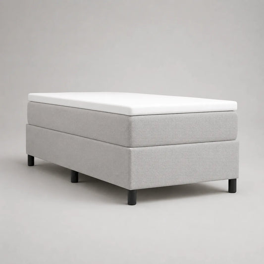 Boxspringbett 200x90cm Massivholz Grau Metallfüße