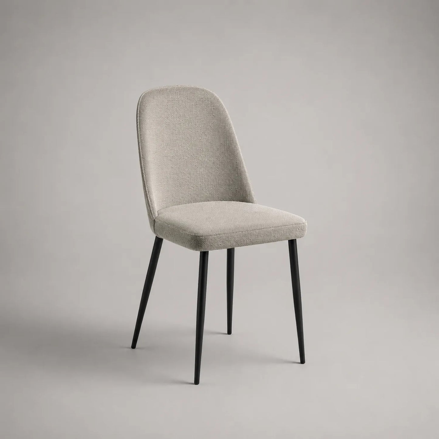 Esszimmerstuhl mit Stoffbezug und Metallbeinen, Beige