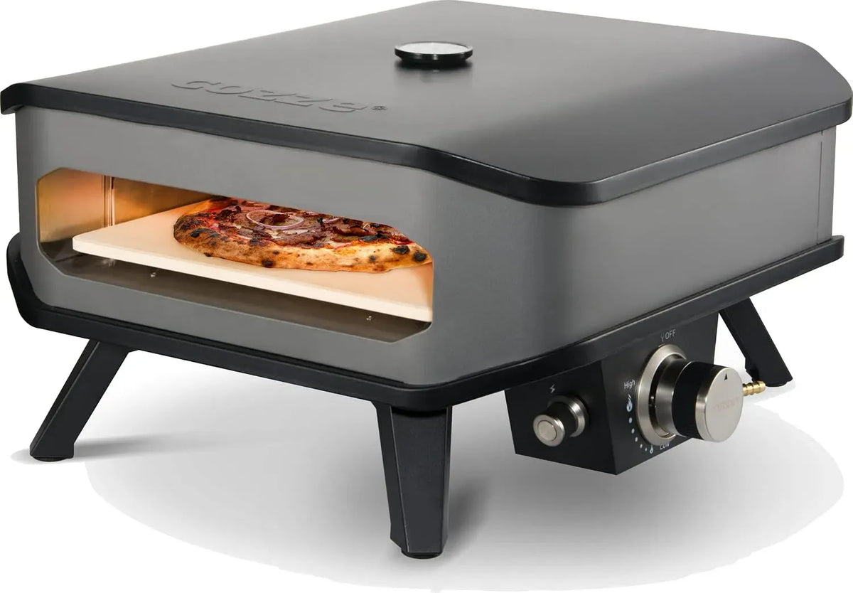 Elektrischer Pizzaofen, 13 Zoll, 34x34 cm, tragbar, Grill, Schwarz