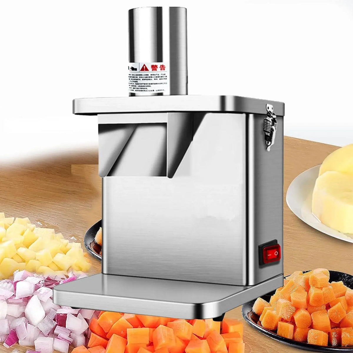 Küchenmaschine, 250 W, gewerblich, Edelstahl, Multifunktionsschneider mit 5 Edelstahlklingen