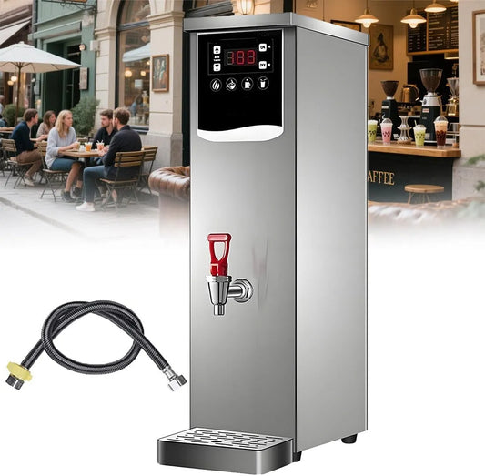Wasserkocher, 20 L, 2500 W, 30 bis 100 °C, gewerblich, Restaurant, 2 Temperaturzonen, Edelstahl, Temperaturregelung 30-100°C für Bubble Tea