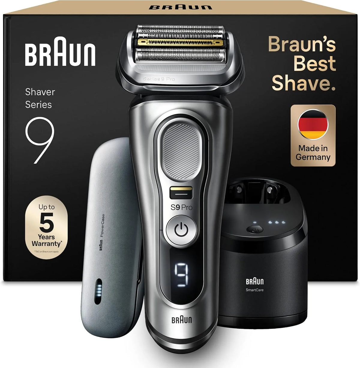 Braun Series 9 9477cc Reinigungsstation, Rasierer, Akku, IP65, kabellos, Silber