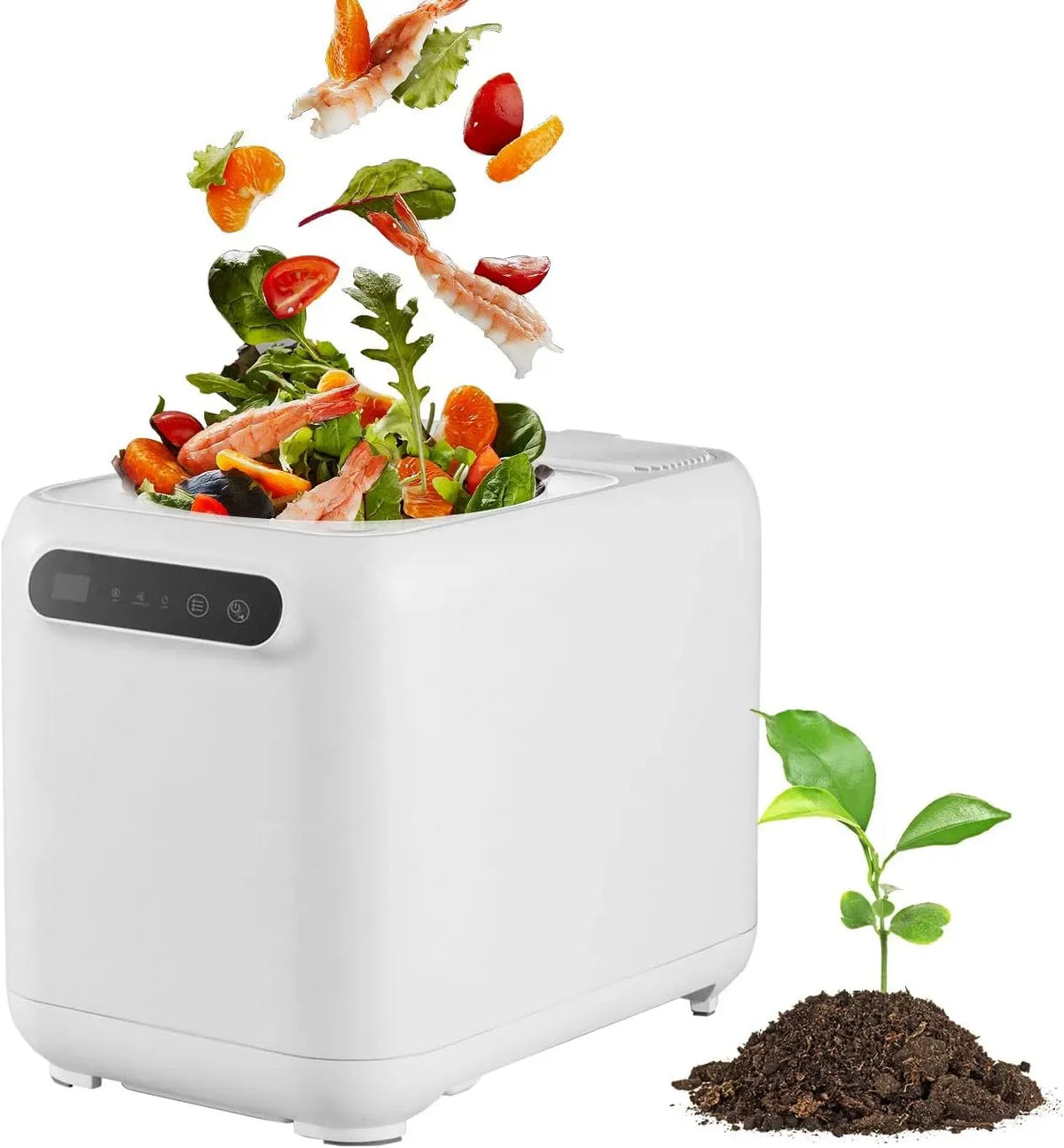 Filter, 3 L, für Küche, Elektrischer, 3L Arbeitsplatte Kompost Bin mit Big Carbon Filter und visuelle Fenster