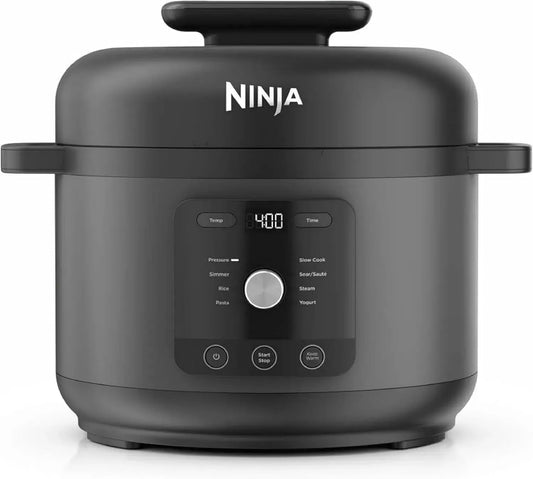 Ninja PC201UK 9-in-1-Schnellkochtopf Geschirrspüler, Spülmaschine, Dampf, Schwarz, inklusive Dampfgestell und abnehmbarem