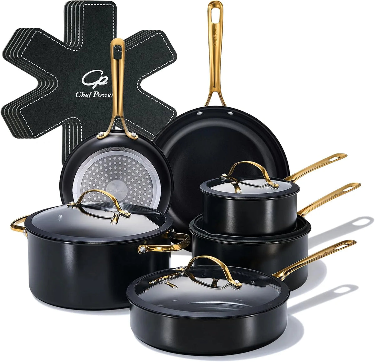 Geschirrspüler, Spülmaschine, Chef 15-teiliges, Antihaftbeschichtung, Edelstahl, Power Keramik-Kochgeschirr-Sets, antihaftbeschichtet