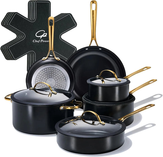Geschirrspüler, Spülmaschine, Chef 15-teiliges, Antihaftbeschichtung, Edelstahl, Power Keramik-Kochgeschirr-Sets, antihaftbeschichtet