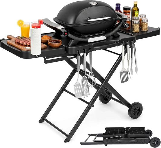 Ninja Q100 Q200 Elektrischer Pizzaofen, tragbar, Grill, Denmay Grilltischwagen für Weber Q300 Serie, Nexgrill, Woodfire Grill