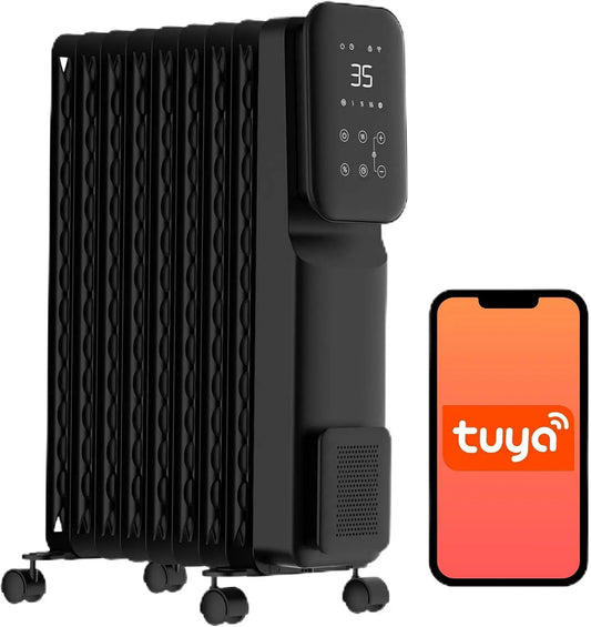 Heizung, elektrische Ölheizung, 2000 W, Boost, Timer, WLAN, Thermostat, Wärmefunktion, Weiß, SHX