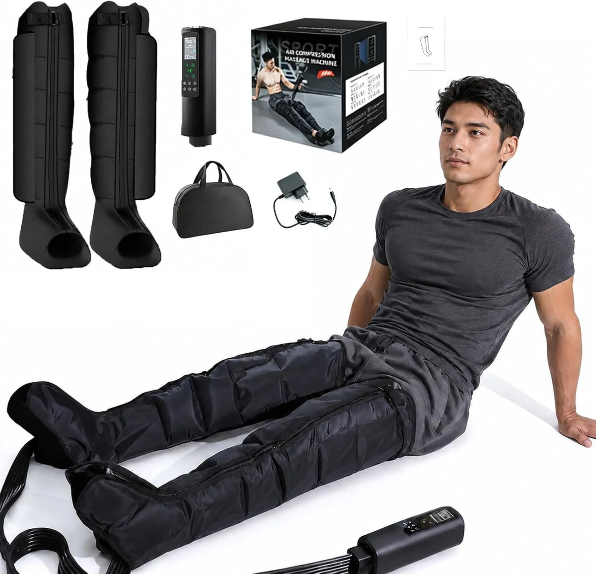 Gerätezubehör, leise, Leiser Betrieb, Lymphdrainage Funktion, 12 Modi, 6 Kammern Technologie