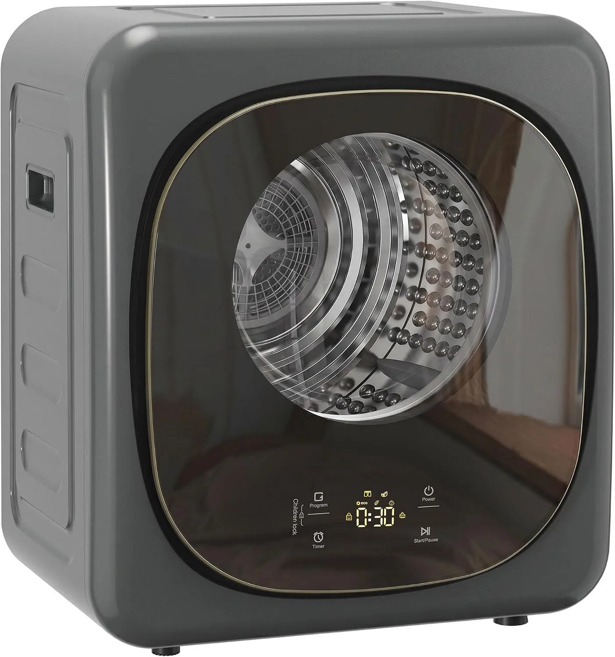 Wäschetrockner, 800 W, 4 kg, HOMCOM W 4, freistehend, Touch-Bedienung, Timer, Grau, Smart-Sensor, andmontierbar