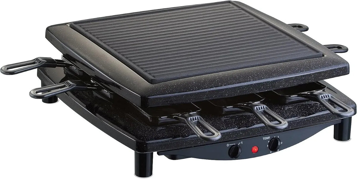 RC 2 Gusseisen-Grillplatte, Steba, 1 Raclette, 8 emaillierte Pfännchen
